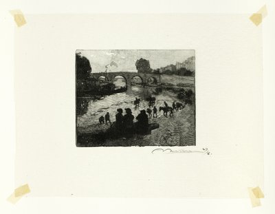 Hestedammen ved Pont Marie, planche ti fra Le Long de la Seine et des Boulevards af Louis Auguste Lepère