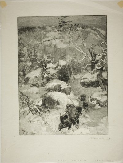 Vinter: Cuvier-Châtillon-klippen af Louis Auguste Lepère
