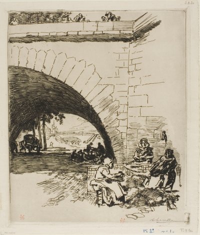 Woolcarders ved Pont Marie af Louis Auguste Lepère