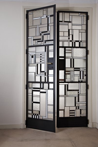 Sæt med døre, ca. 1928 (glas & patineret jern) af Louis Barillet