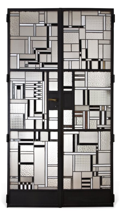 Sæt med døre, ca. 1928 (glas & patineret jern) af Louis Barillet