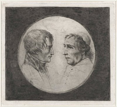 Coclers, L B, Dobbeltportræt af Napoleon og pave Pius VII (ca1805, Rijksmuseum) af Louis Bernard Coclers