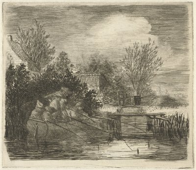 Lystfiskere ved en flod af Louis Bernard Coclers