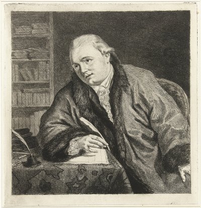 Portræt af komponisten og ætseren Johan Antoni Kauclitz Colizzi 1742-1808, 1780