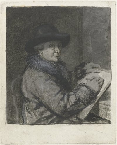 Portræt af kunstneren Johannes Janson, tegning af Louis Bernard Coclers