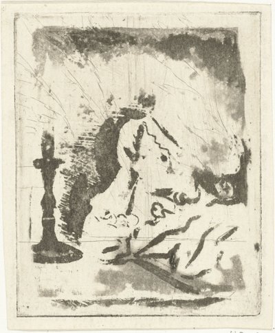 Studiebord med lysekrone af Louis Bernard Coclers