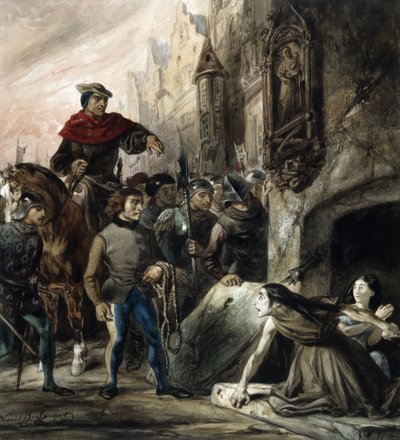 La Esmeralda forsvares af La Sachette. af Louis Boulanger