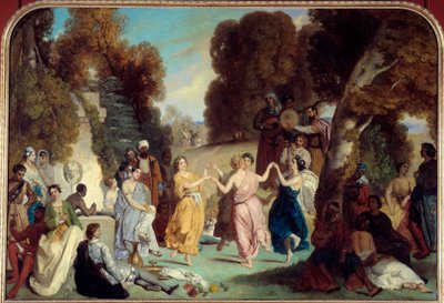 Musernes dans Maleri af Louis Boulanger (1806-1867) 1851 søn. 2,2x3,25 m Paris, Carnavalet Museum af Louis Boulanger