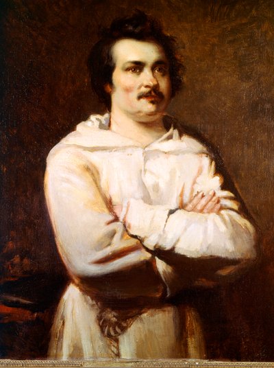 Portræt af Honore de Balzac (1799-1850) 19. århundrede (maleri) af Louis Boulanger