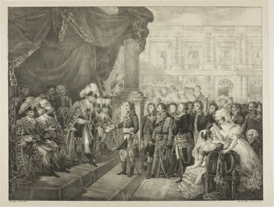 Modtagelse af Vejviseren, tavle 29 fra Napoleons politiske og militære liv af Louis Boulanger