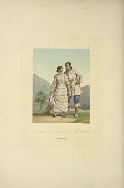 Kostumer af indianerne i Mechoacan, illustration fra 