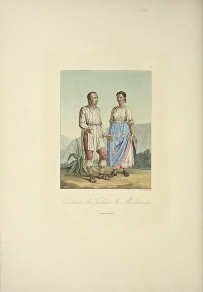 Kostumer af mechoakanske indianere, illustration fra 