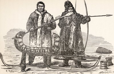 Indfødte buryater fra den buryatiske republik, Rusland, fra Fra Paris til Pekin over Sibirisk sne af Victor Meignan, graveret af Smeeton-Tilly (Burne Smeeton (fl.1840-60) og Auguste Tilly (d.1898)), publ. af Louis Breton