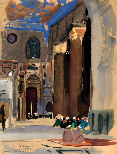 Interiør af Sultan Kalaoun-moskeen, Kairo, Egypten, 1928 af Louis Cabanes