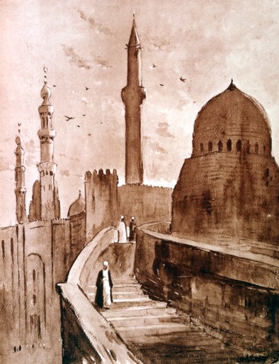 Citadellet ved solopgang, Kairo, Egypten, 1928 af Louis Cabanes