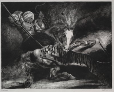 Et angreb fra en tiger af Louis Candide Boulanger