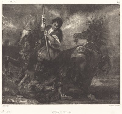 løve angreb af Louis Candide Boulanger