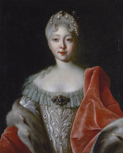 Elisabeth Ire (imperatrice de Russie) - Portræt af storhertuginde Elisabeth Petrovna (1709-1761) af Caravaque, Louis (1684-1754). Olie på lærred, størrelse: 78x63, slutningen af 1720