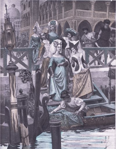 Grønne gæs, illustration fra Decameron af Boccaccio udgivet af Navarre Society 1930