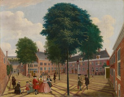 Den store gårdhave til de spedalske hjem, 1735 af Louis Chalon