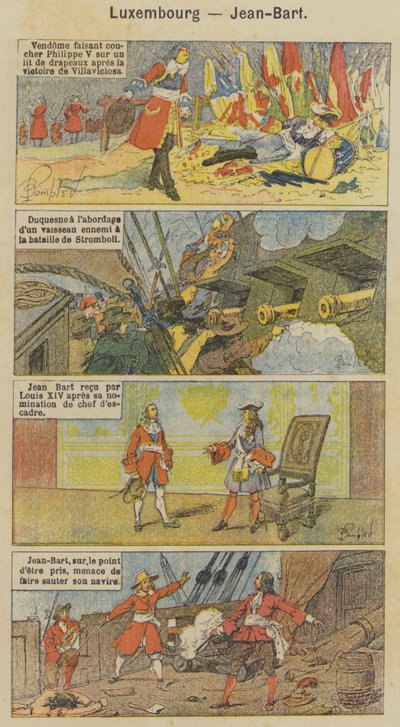 Luxembourg, Jean-Bart (farve litho) af Louis Charles (after) Bombled