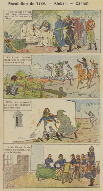 Revolution de 1789, Kleber, Carnot (farve litho) af Louis Charles (after) Bombled