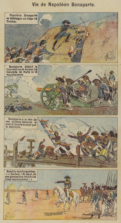 Napoleon Bonapartes liv (farve litho) af Louis Charles (after) Bombled