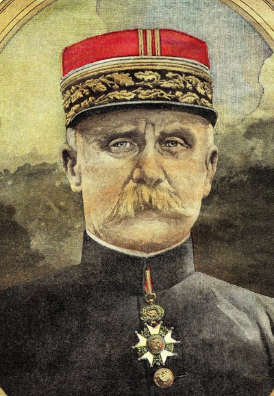 Første Verdenskrig: Portræt af general Petain (1856-1951), der har kommandoen over Armee ved Verdun i 1916. Illustrationer fra det 20. århundrede af Louis Charles Bombled