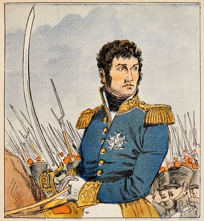 Illustration af den bombede Louis (1862-1927) fra bogen "The Memorial of Saint Helene" af grev Emmanuel de Las Cases (1766-1842): Portræt af marechal Jean Lannes (1769-1809), hertug af Montebello, privat samling af Louis Charles Bombled