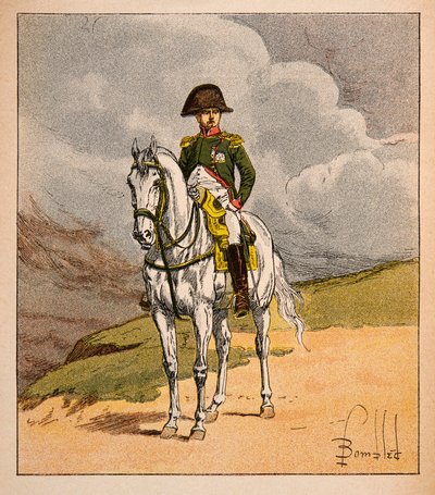 Illustration af den bombede Louis (1862-1927) fra bogen "The Memorial of Saint Helene" af grev Emmanuel de Las Cases (1766-1842): Rytterportræt af kejser Napoleon 1.er, privat samling af Louis Charles Bombled