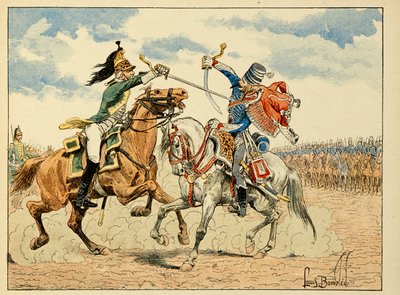 Illustration hentet fra bogen "The Heros of the Siecle"", anekdotiske oplæsninger af Dick de Lonlay og illustreret af Louis Bombled (1862-1927) af Louis Charles Bombled