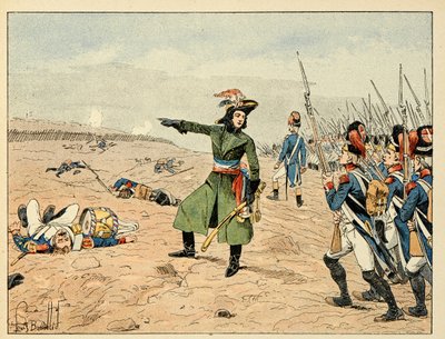 Illustration fra bogen "The Heros of the Siecle", anekdotiske fortællinger af Dick de Lonlay og illustreret af Louis Bombled (1862-1927) af Louis Charles Bombled
