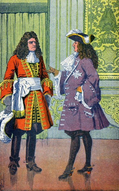 Ludvig XIV og Marechal de Villars af Louis Charles Bombled