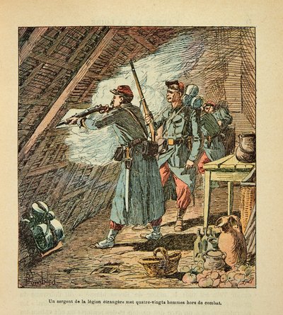 The Armee of the Loire af Eugene Sergent, kendt som Grenest, illustreret af Louis Bombled (1862-1927) (den fransk-tyske krig; kampagne 1870 -1871): Slaget ved Orleans den 11. oktober af Louis Charles Bombled