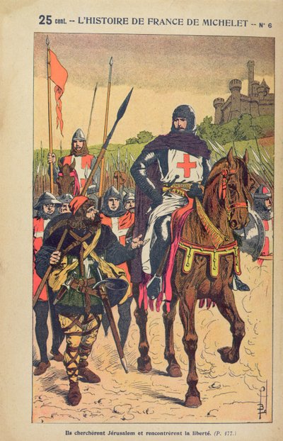 The Departure for the Crusades, illustration fra 
