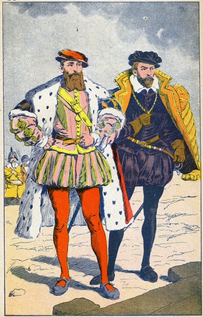 Hertugen af Guise og admiralen af Coligny af Louis Charles Bombled