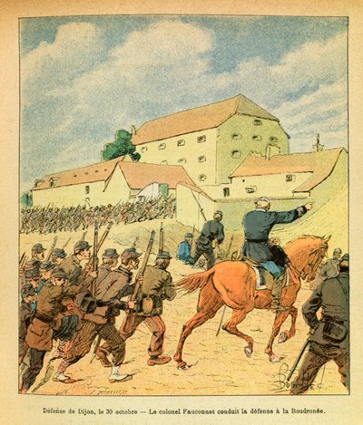The Eastern Armee of Eugene Sergeant, dit Grenest, illustreret af Louis Bombled (1862-1927) (fransk-tyske krig; kampagne 1870-1871): Forsvar af byen Dijon den 30. oktober af Louis Charles Bombled