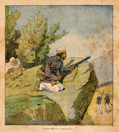 The War in Madagascar-Anekdotisk historie om de franske ekspeditioner 1885-1895 af Henri Galli dit Galllichet (1854-1922), illustreret af Louis Bombled (1862-1927): Hovas Baghold, Privat Samling af Louis Charles Bombled