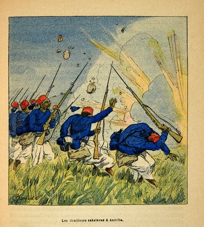 The War in Madagascar-Anekdotisk historie om de franske ekspeditioner 1885-1895 af Henri Galli dit Galllichet (1854-1922), illustreret af Louis Bombled (1862-1927): Privat samling af Louis Charles Bombled
