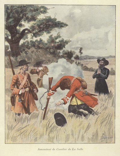 Drabet på Rene-Robert Cavelier de la Salle, 1687 af Louis Charles Bombled