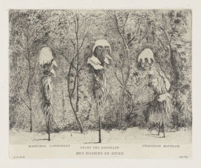 Fantasykomposition om den fransk-preussiske krig Knivroser og hiver (titel på objekt) af Louis Charles Hora Siccama