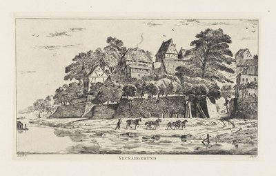 Udsigt over Neckargemünd (Baden-Württemberg) Neckargemünd (titel på objekt) af Louis Charles Hora Siccama