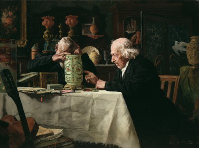 The Connoisseurs (olie på lærred) af Louis Charles Moeller