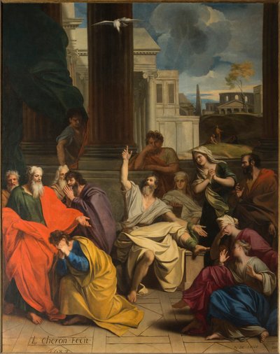 Profeten Agabus forudsiger Sankt Paulus hans lidelser i Jerusalem af Louis Cheron