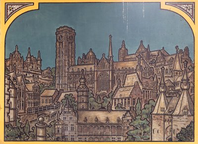 Banegårdsbygning (Sint-Pietersstation). Indre. 1912. Entreen. af Louis Cloquet