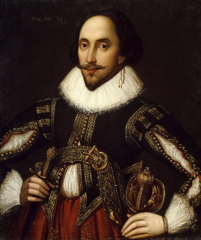 Portrait of British playwright William Shakespearedani af Louis Coblitz