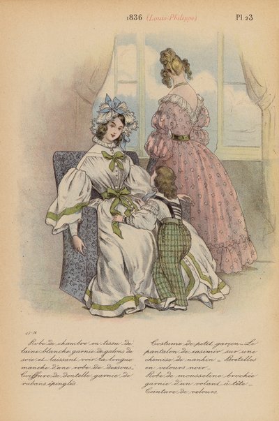 Fransk mode: 1836, Louis-Philippe (farvelitografi) af Louis Colas