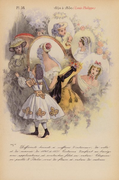 Fransk mode: 1840 a 1850, Louis-Philippe (farvelitografi) af Louis Colas