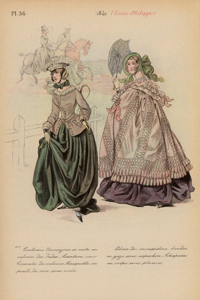Fransk mode: 1841, Louis-Philippe (farvelitografi) af Louis Colas