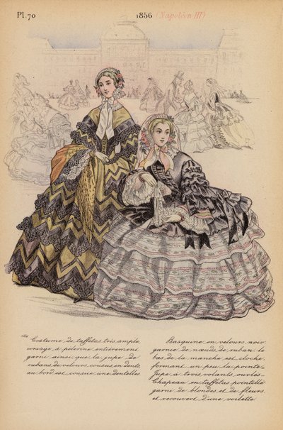 Fransk mode: 1856, Napoleon III (farvelitografi) af Louis Colas